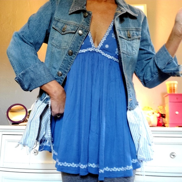 Upcycle jean jacket s/m - Picture 2 of 8